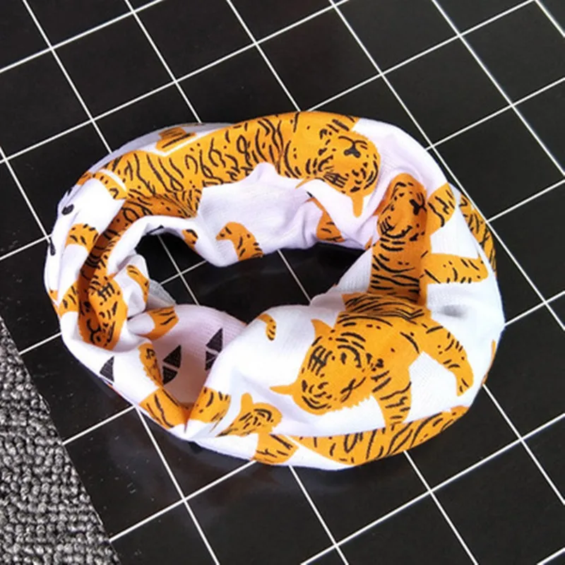 1Pcs Baby Hat Neck Scarves Animal Print Cotton Girl Boy Beanie Scarf Toddler Infant Kids Caps Cartoon Knit Bonnet Accessories | Детская