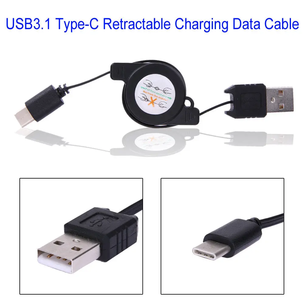 Usb type C USB 3 1 выдвижной кабель зарядное устройство черный|Кабели питания| |