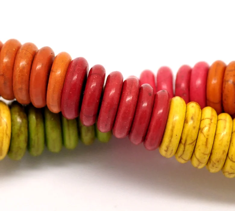 Разноцветные плоские круглые бусины Howlite, 12 мм(1/"), длина 36 см, продается в упаковке по 1 нитке