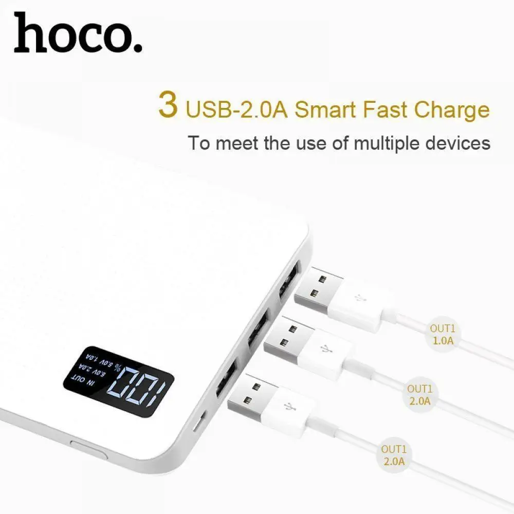 HOCO 30000 мАч Внешний аккумулятор 3 USB портативный внешний мобильное быстрое