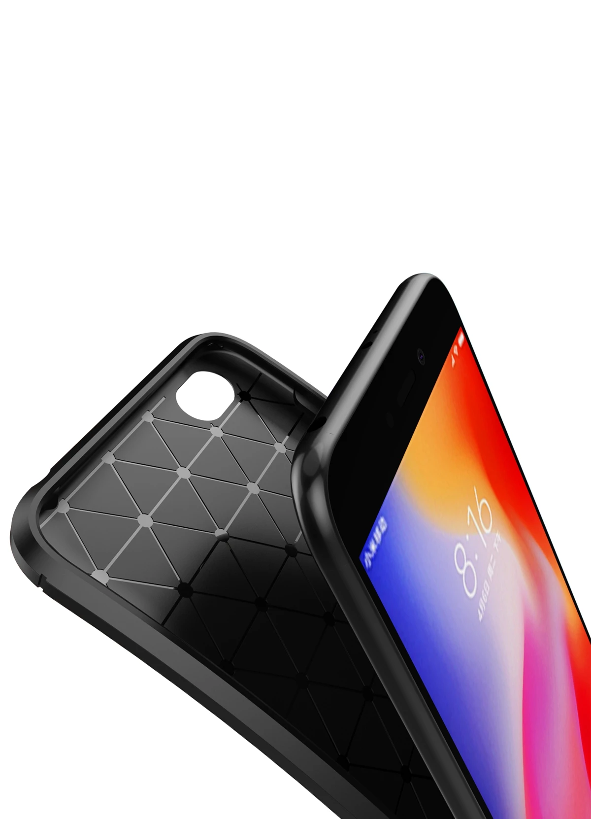 Двухслойный защитный чехол для Xiao mi Red Go Note 7 Slim Fit Мягкий ТПУ/углеродное волокно