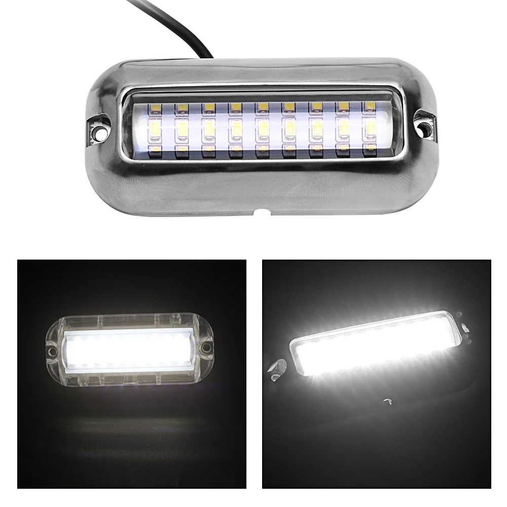 3.5inch Universal White 27 LED Marine Stainless Steel Under Water Pontoon IP68 Waterproof Boat Transom Light 12V DC ARMSKY | Автомобили и