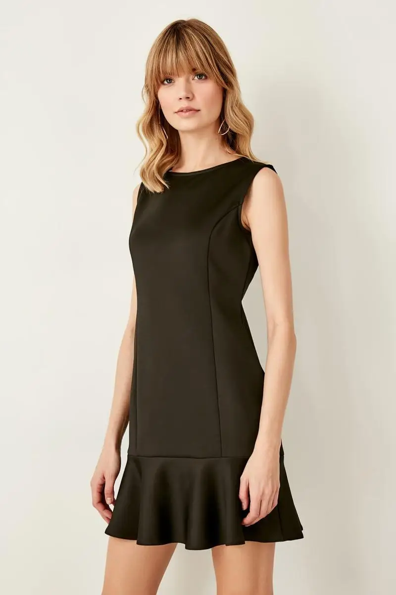 Trendyol Черное Трикотажное Платье TWOSS19AD0051|Женские платья| |