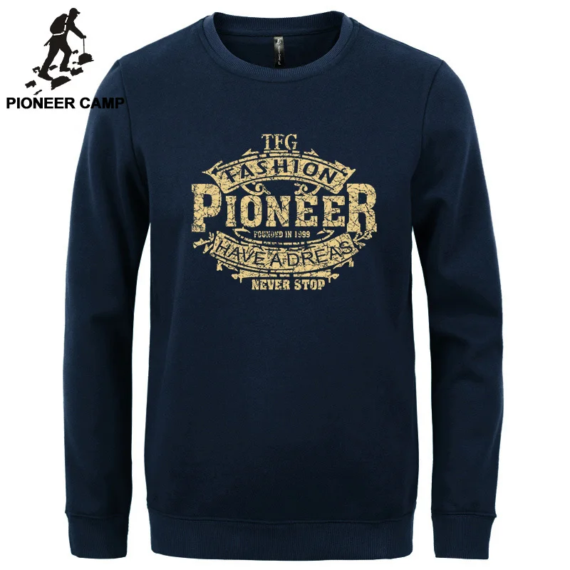 Мужские флисовые толстовки Pioneer Camp с принтом брендовая Повседневная зимняя