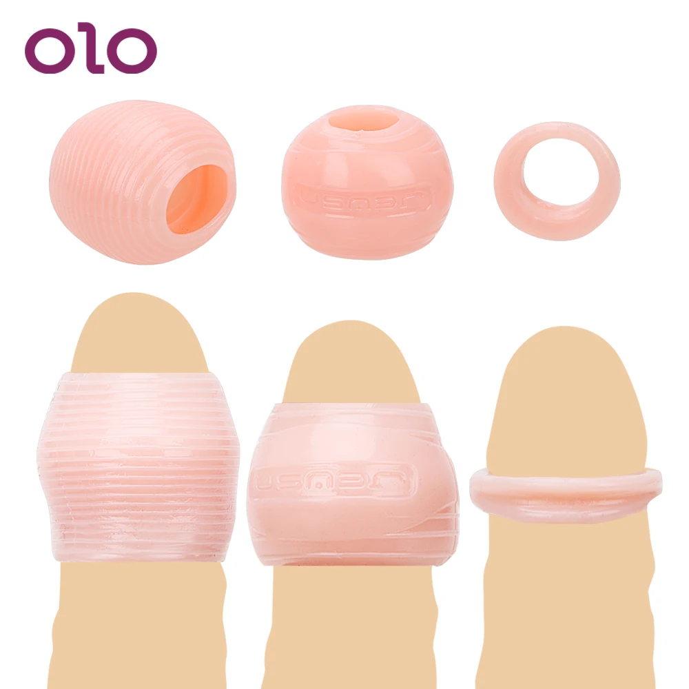 OLO 3 шт./компл. корректирующий чехол для пениса кольца на пенис задержки эякуляции