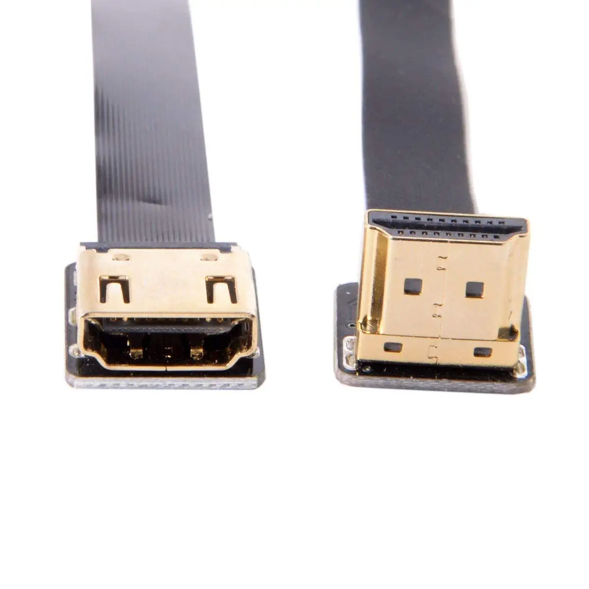 FPC плоский кабель для HDTV с углом обзора 90 градусов HDMI штекер-гнездо 20 см черный |