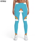 Женские радужные леггинсы KYKU, повседневные облегающие леггинсы с 3d принтом Галактики, из спандекса, в стиле Харадзюку