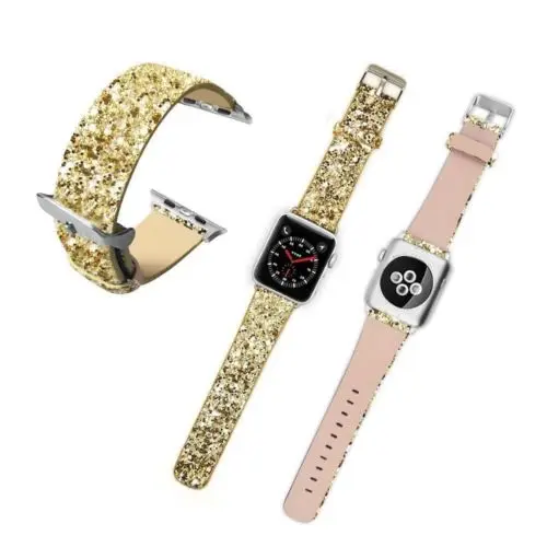 Новый Блестящий блестящий новый ремешок iWatch 38 мм 42 для Apple Watch женские вечерние