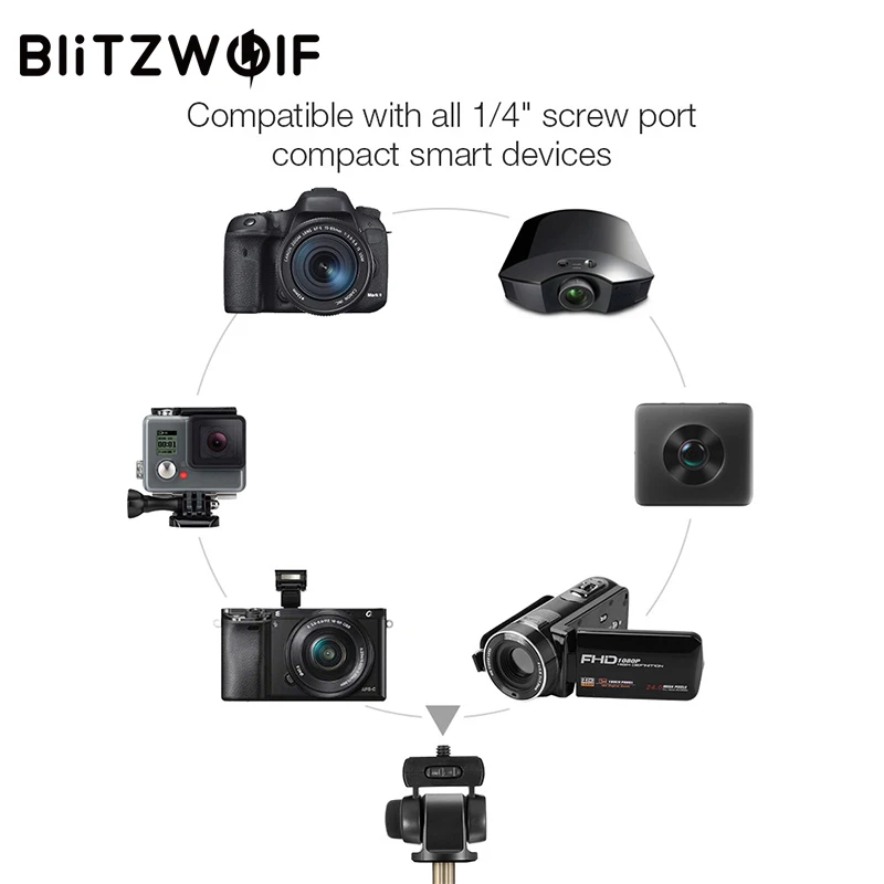 Штатив для камеры BlitzWolf 4 в 1 селфи Палка с bluetooth Беспроводной монопод Gopro 5 6 7