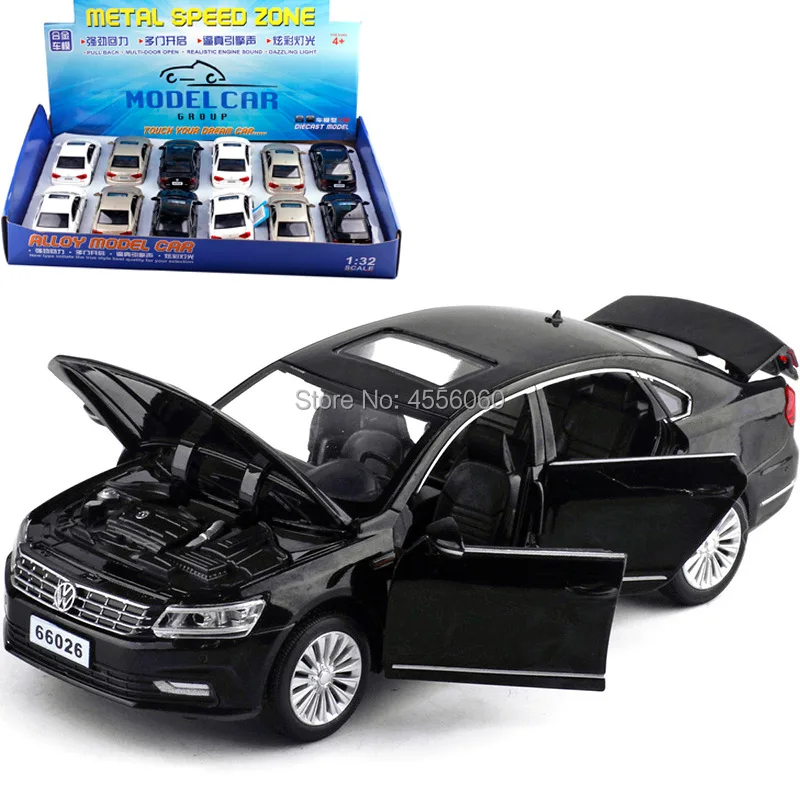 

Passat Alloy Toys Vehicle Model Pull Back Lights and Sounds Collection Gifts for Kids