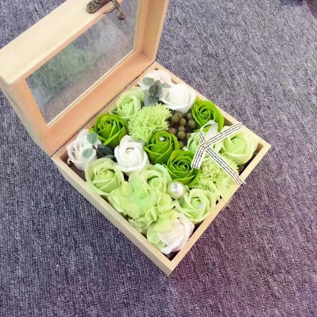 Валентина Свадьба День матери плюшевый медведь мыло c розами подарок цветок