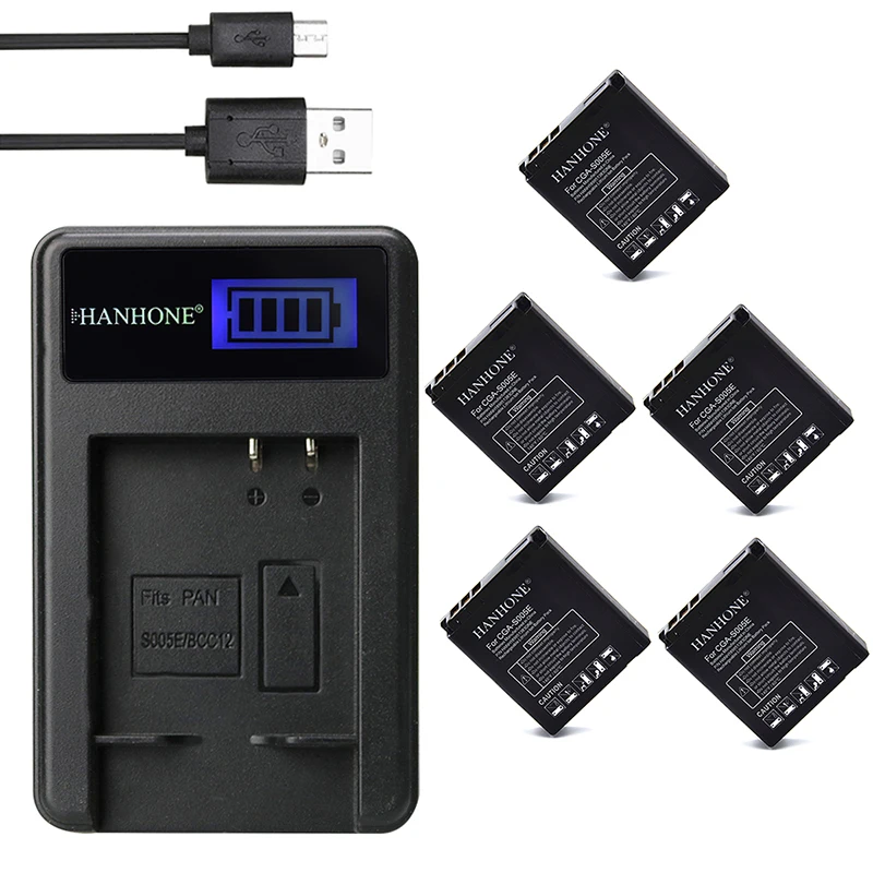 5 шт. NP70 DMW BCC12 CGA S005E DB60 S005 батарея + USB зарядное устройство для Panasonic DMC LX1 FX100 FX10 LX2 FX9 LX3