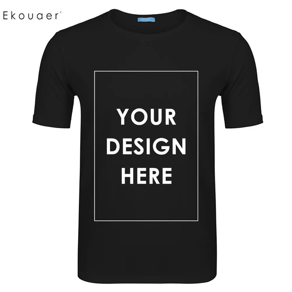 Ekouaer DIY Sleep Top Fit модный мужской повседневный с круглым вырезом короткий рукав