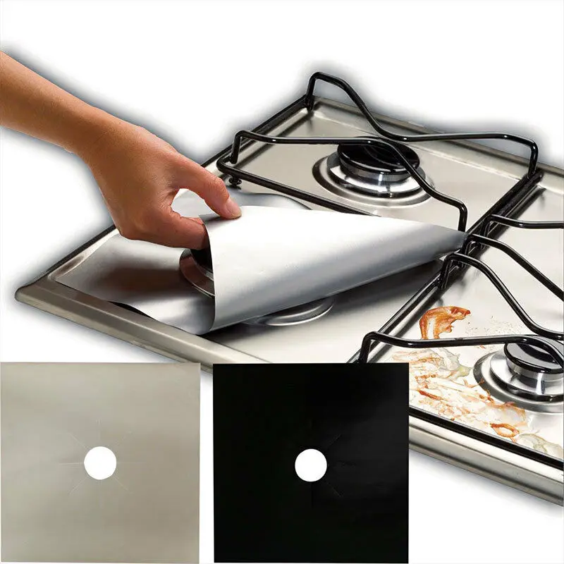 4 шт многоразовая антипригарная фольга газовая плита защита горелок Накладка для
