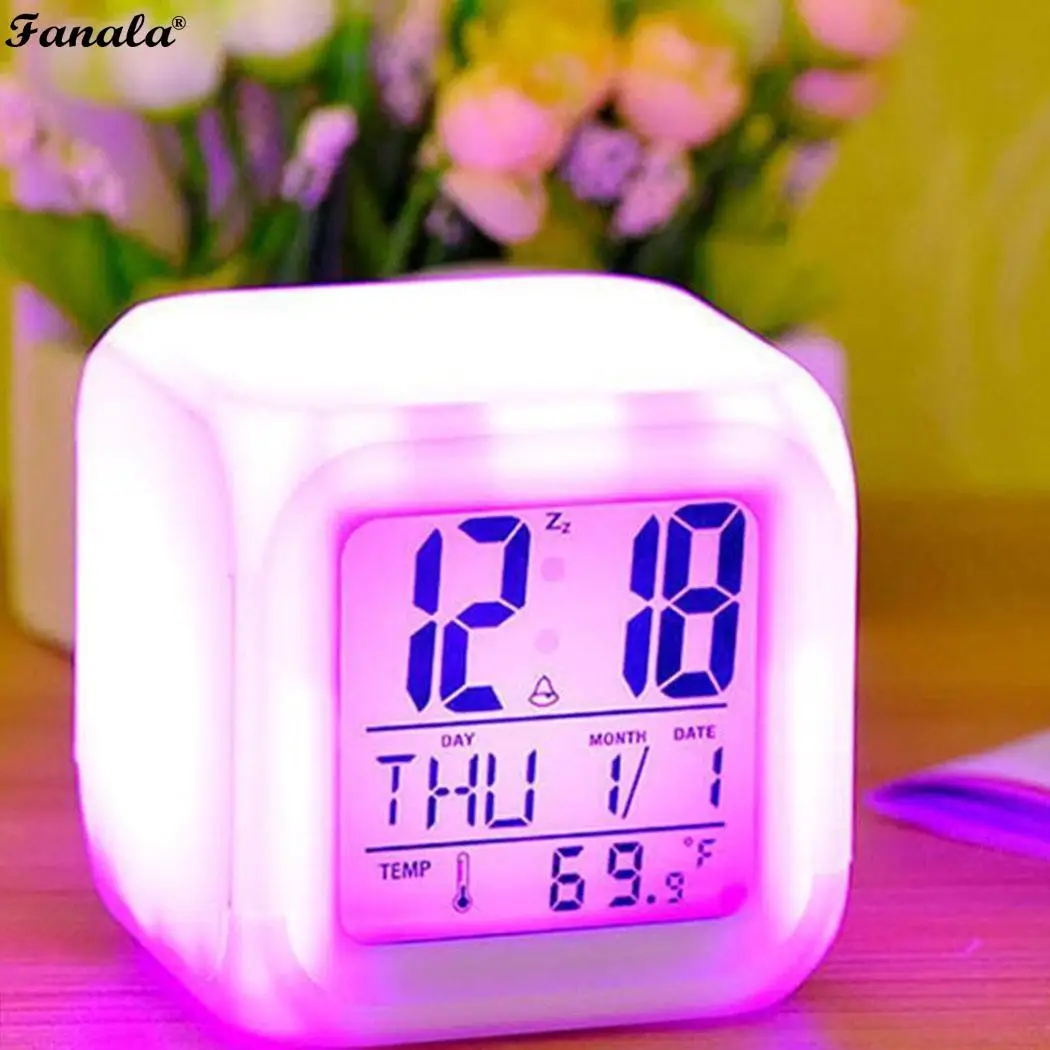 Home Office Square Shape Desk Table Study office bedroom living room Thermometer Luminous Alarm Clock | Дом и сад