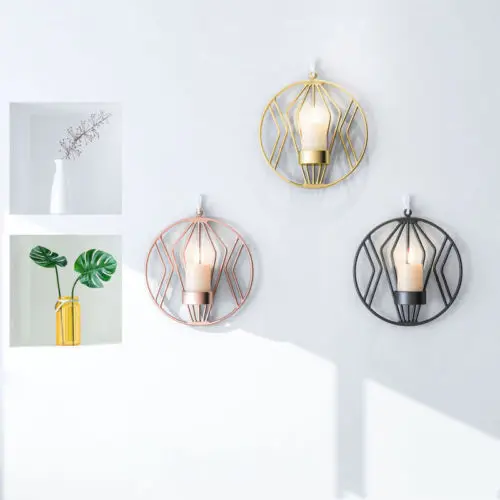 Новый Настенный 3D геометрический Подсвечник металл настенный подсвечник бра