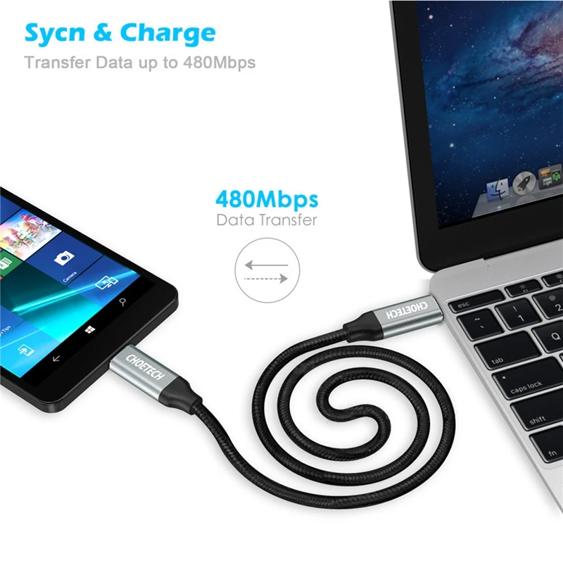 Choetech Usb Type C к кабель 2 0 папа 1 м синхронизировать мобильный зарядный для Macbook Nexus 5X/6P