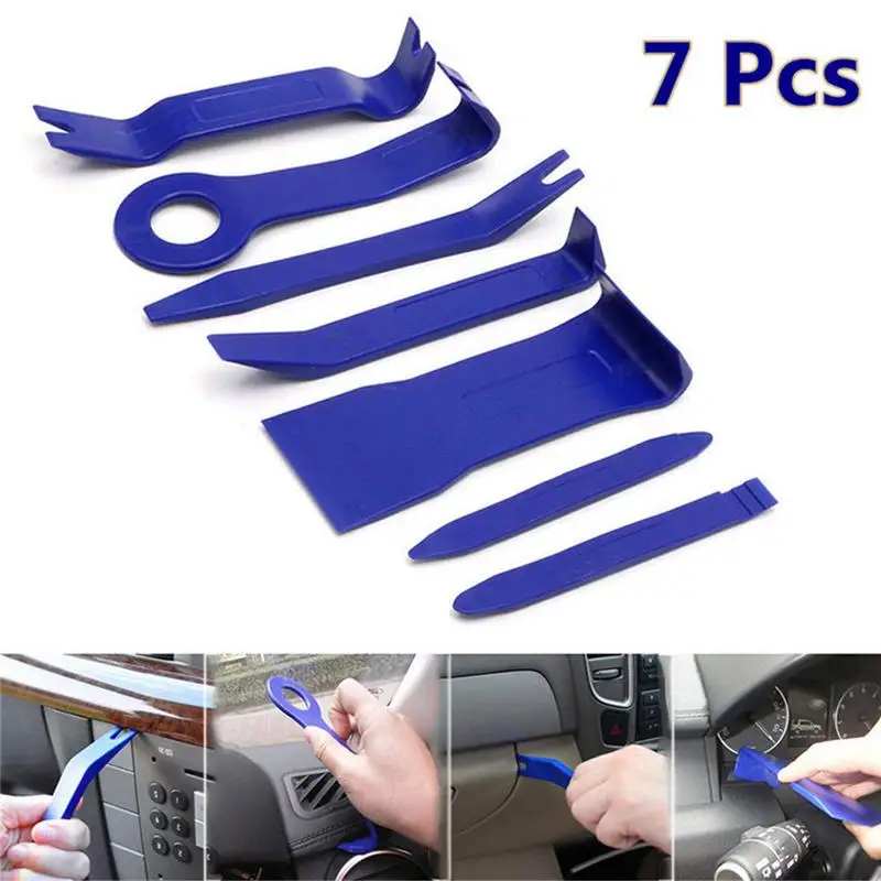 

Portable Car Dash Moulding Car Door Clip Panel DVD Audio Disassembly Tools Audio Repair Tool Car Audio Removal Tools 7Pcs/Set