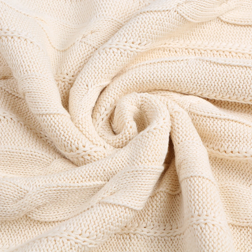 Уютное хлопковое вязаное одеяло мягкое удобное детское для спальни мягкие чехлы