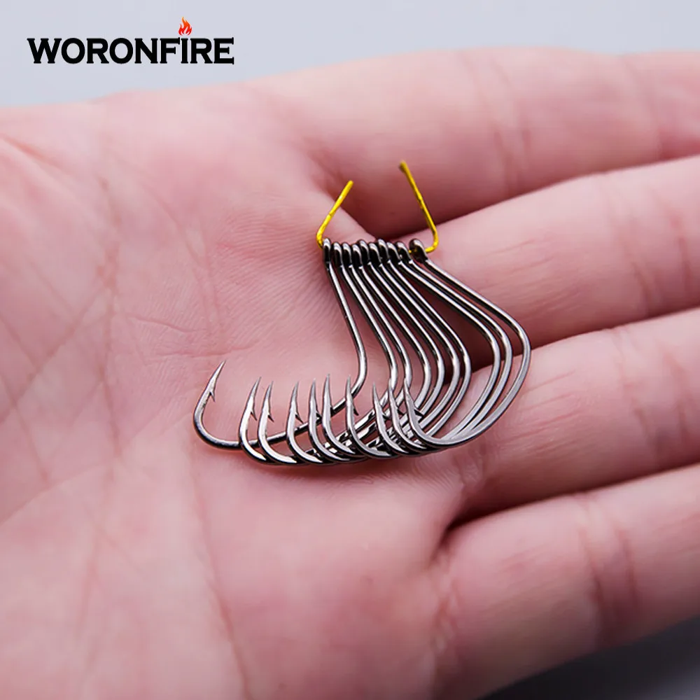 10 шт./лот рыболовные крючки с широким зазором из высокоуглеродистой стали 2/0 #1/0 #4