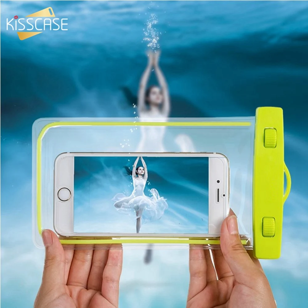 Спортивная водонепроницаемая сумка KISSCASE для iphone 7 8 6 6s Plus чехол фото подводного