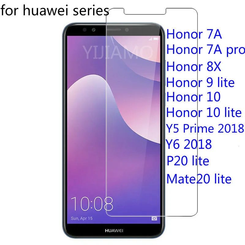 Закаленное стекло для Huawei P20 Lite Mate20 Защита экрана Honor 8X 10 9 7A защитная пленка huawei Y6 Y5