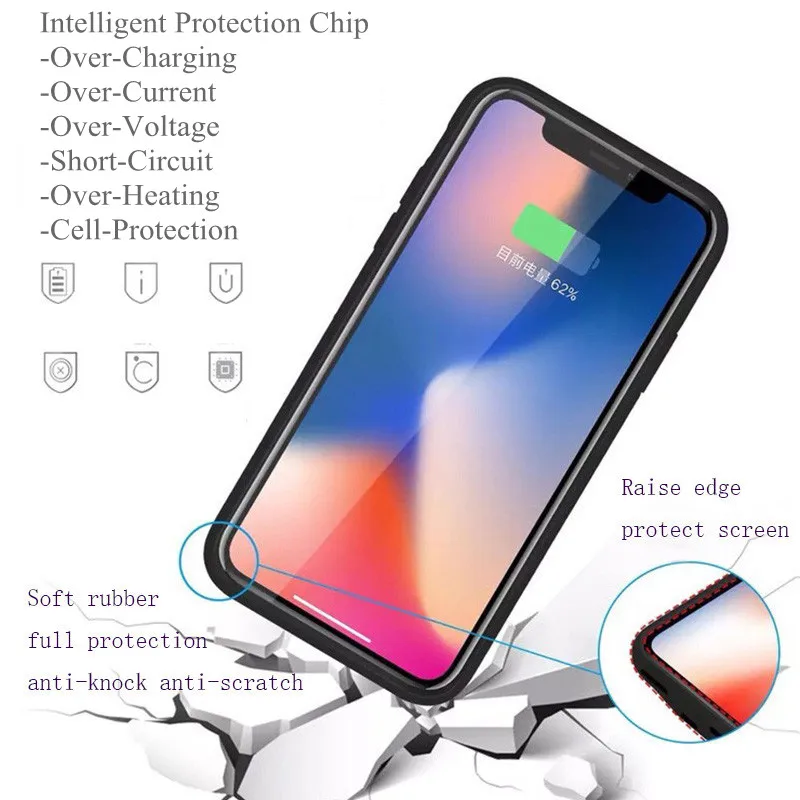 4000 мАч чехол аккумулятор для iPhone X XS Max XR большой емкости перезаряжаемая Чехлы
