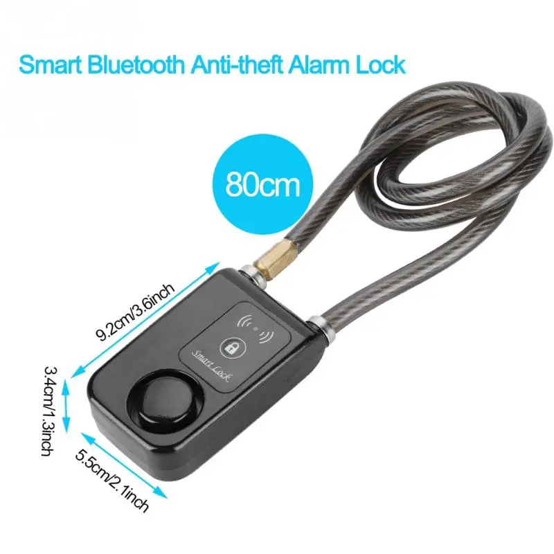 80 см Smart Keyless Bluetooth замок водонепроницаемый 110 дБ трос Противоугонная сигнализация