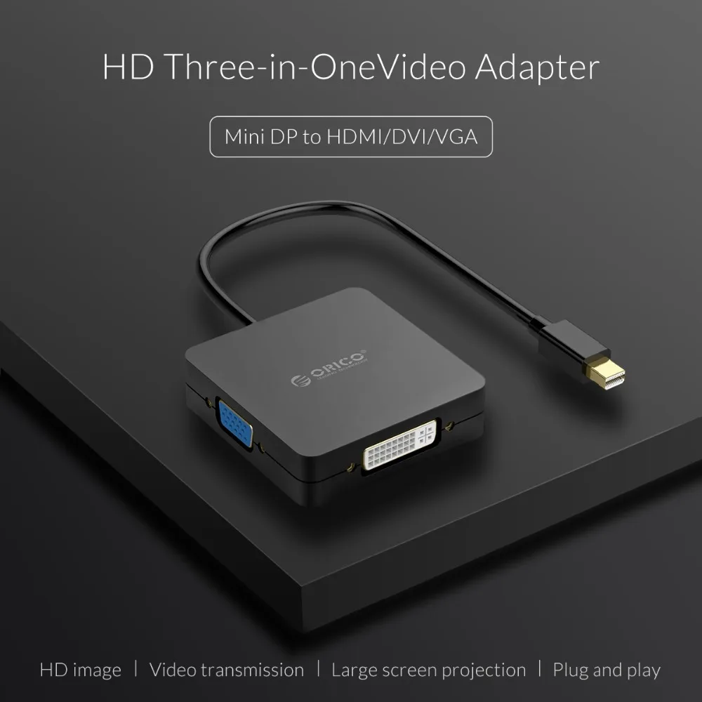 Мини адаптер ORICO 3 в 1 с DP на HDMI VGA DVI переходник типа папа мама 1080p для PS3 PS4 Xbox 360 пк