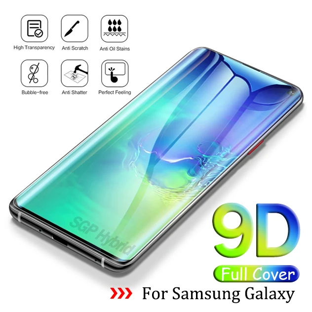 Изогнутое закаленное стекло 9D для Samsung Galaxy S10 Plus S10e пленка Note 9 8 S9 S8 S7 Edge S 10 e