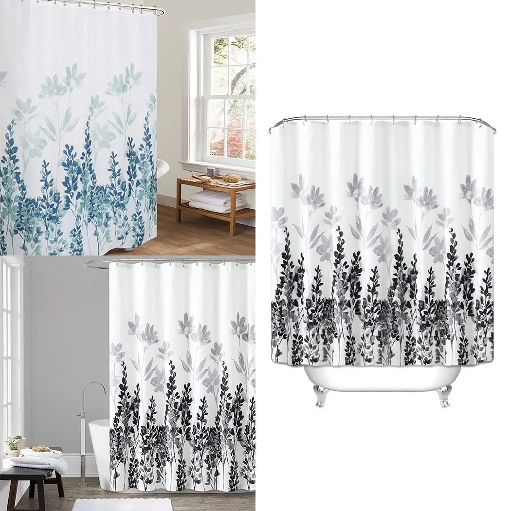 Прочная водонепроницаемая занавеска для душа с принтом перегородка ванной серая