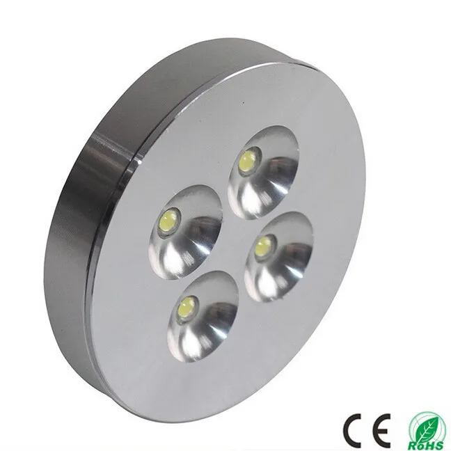 Купи Free Shipping High quality 4x2W Warm Cold White LED Puck Light /Led Down Light AC85-265V 10pcs/lot за 5,040 рублей в магазине AliExpress