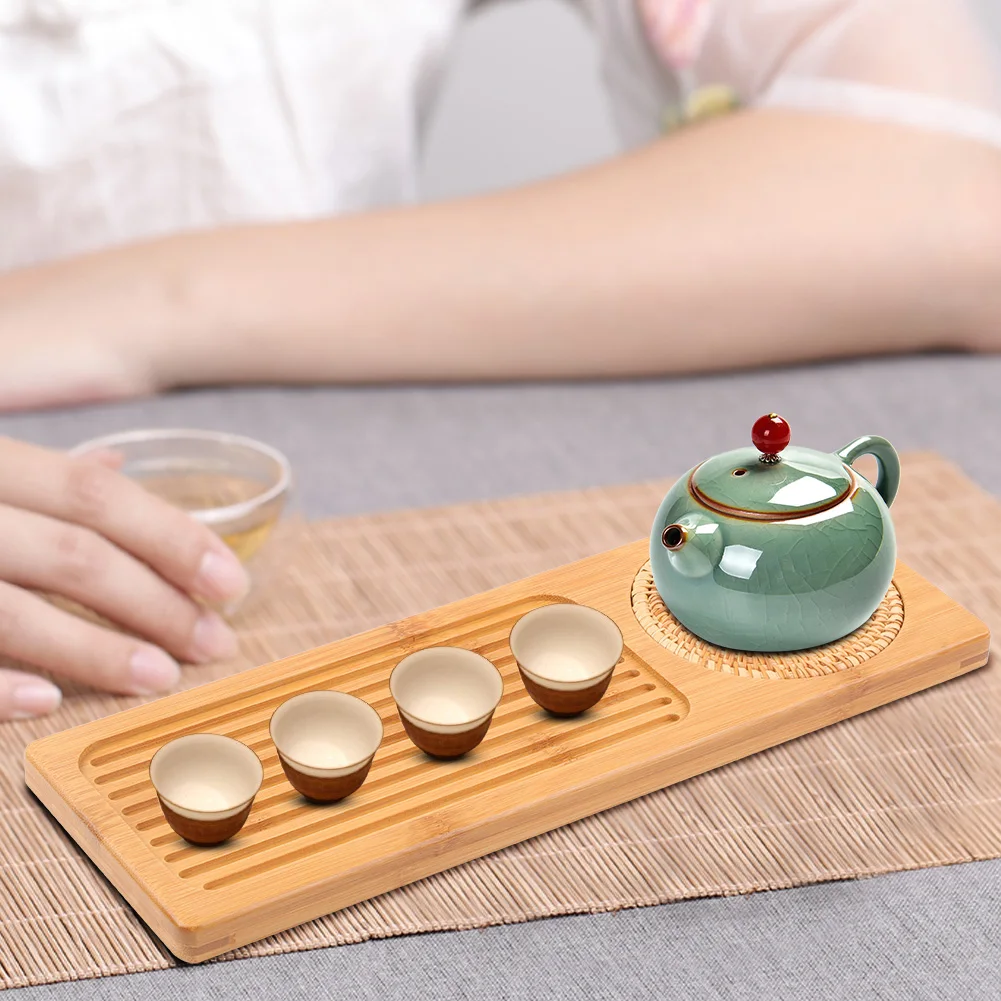 Новый Портативный Бамбуковый Поднос прямоугольной формы для хранения чая кунг