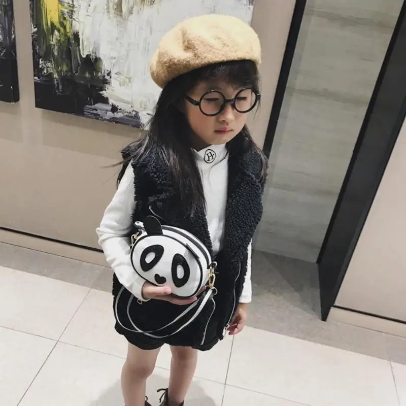 С милой пандой Детская сумка кожаная детская через плечо для девочек|Сумки с ручками| |