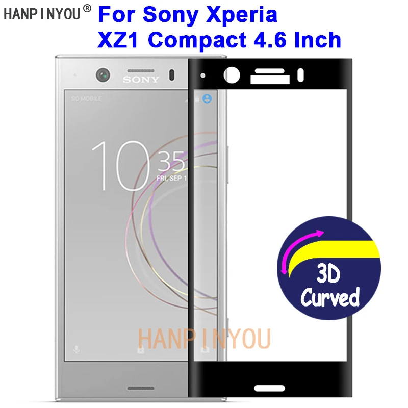 Твердость 9H для Sony Xperia XZ1 Compact G8441 3D полное покрытие тонкая закаленная изогнутая