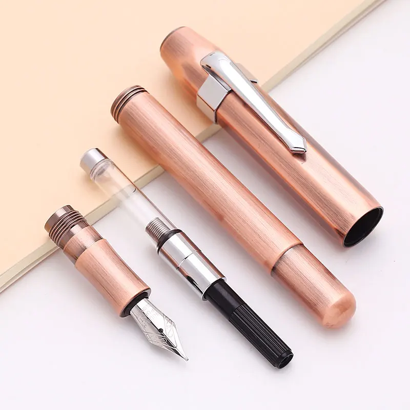 Vintage Brass Fountain Penoctagonal Pure CopperTraveler Business Gift Pen Office School Student Men's | Канцтовары для офиса и