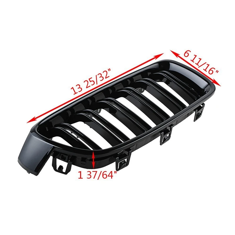 1 Pair Gloss Black Front Grilles Kidney for BMW 3-Series F30 F31 F35 2012-2017 Car Styling image 5