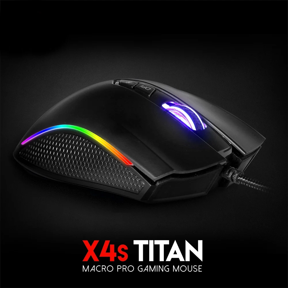 Fantech X4S USB Проводная 4800 точек/дюйм 7 кнопок оптическая игровая мышь светодиодный