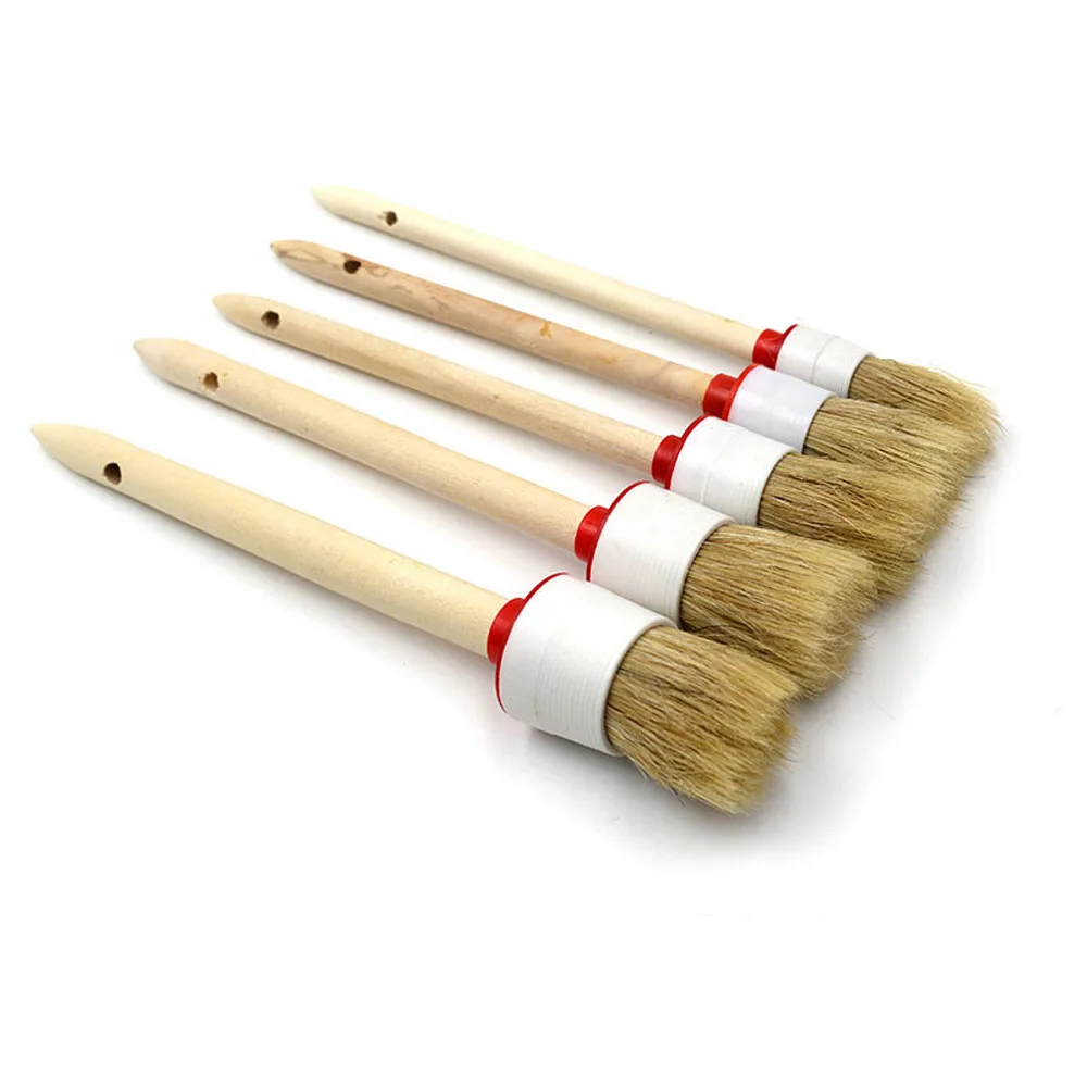 5Pcs Air Conditioning New Arrival Seats Auto Handle Wood Car Interior Care Wheels Cleaning Soft Brush Wheel Cleaner|Губки тряпки и