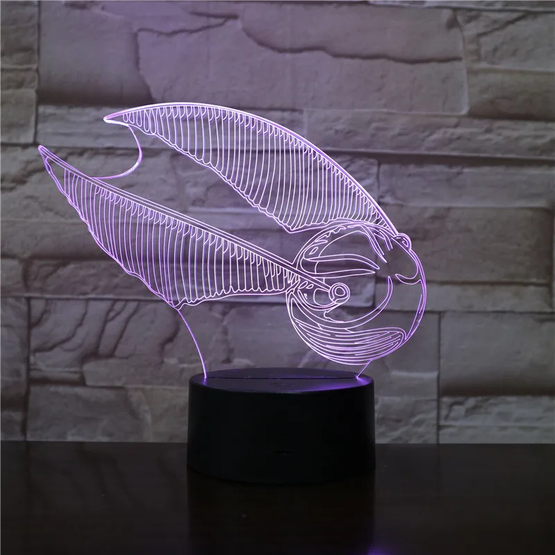 7 видов цветов Изменение визуальный акриловый 3D летающий шар LED USB Футбол Ночник