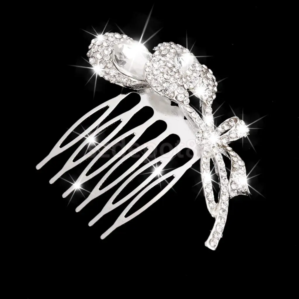 SPMART свадебный гребень для волос со стразами букет невесты с бантом|rhinestone hair comb|hair