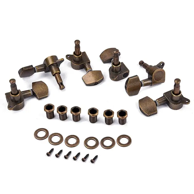 6PCS Bronze Durable 3 Left Right Guitar Tuners String Tuning Pegs Machine Head Set for Acoustic Electric | Спорт и развлечения