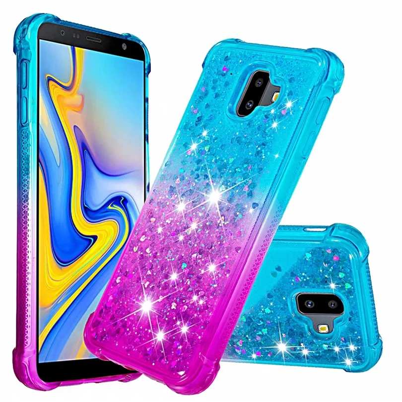 Case Gradient Quicksand TPU Bumper Cover For Samsung J6 J4 Plus A9 A7 2018 Shockproof Cases Galaxy A10 M10 M20 DYee |