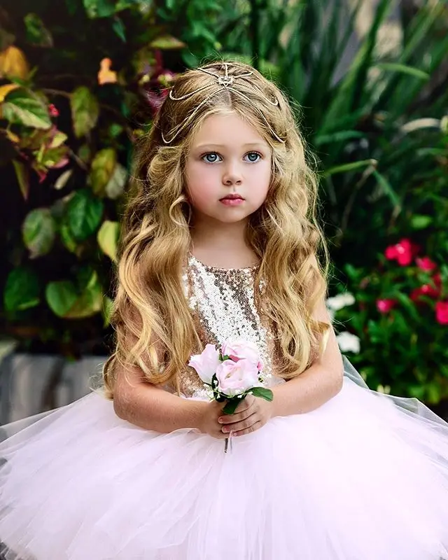 CANIS 2018 Baby Girls Bridesmaid Dress Flower Sequined Kids Party Prom Wedding Dresses Princess 1-5T | Детская одежда и обувь