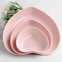 cutlery heart shaped ceramic plate plate deep pink romantic lover of cake plate of fruit dessert plate 5 6 5 9 inches