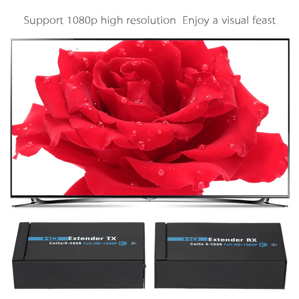 ANQ E60 60 м HDMI удлинитель 1080p 3D передатчик приемник по Cat 5e/6 RJ45 Ethernet конвертер| |