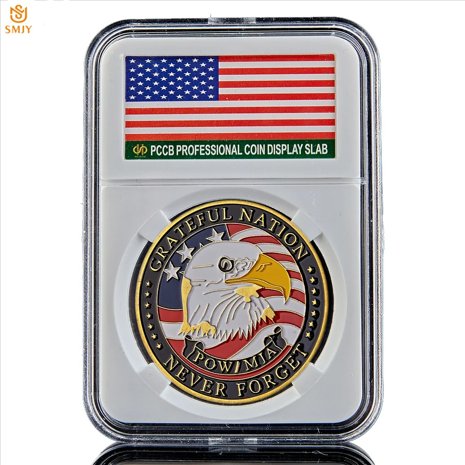 

US Navy USAF USMC Army Coast Guard US Army Freedom Eagle Challenge Gold Plated Metal Souvenir Coin Collection W/PCCS