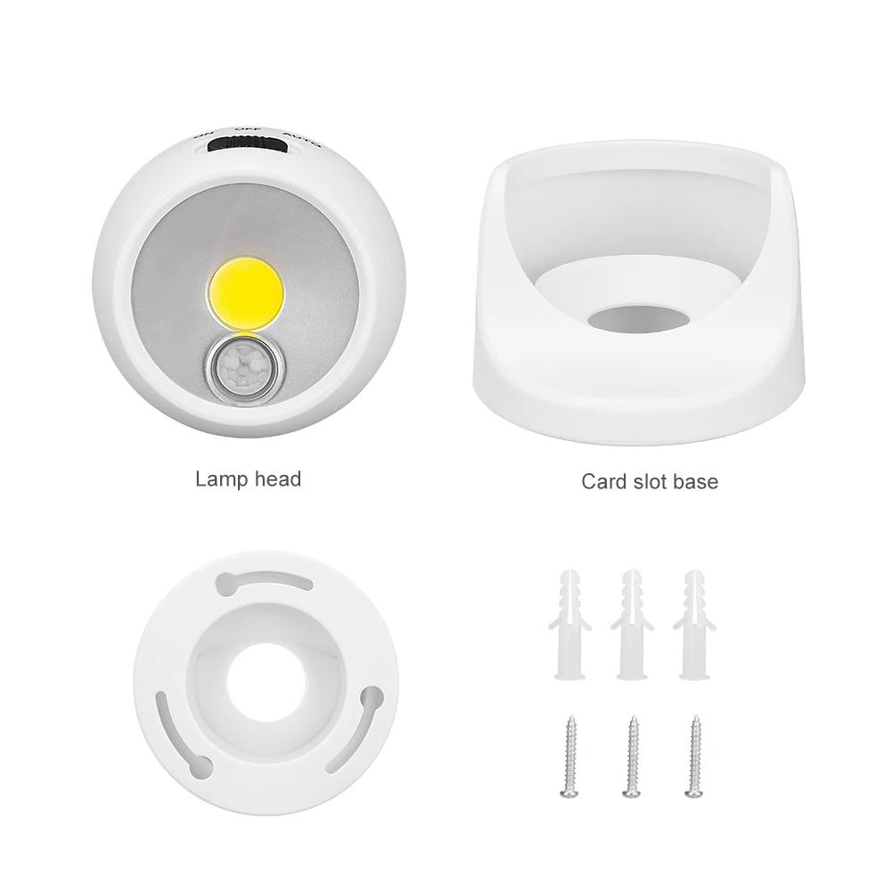 COB LED PIR датчик движения ночник для передней двери Кабинета лестницы на батарейках