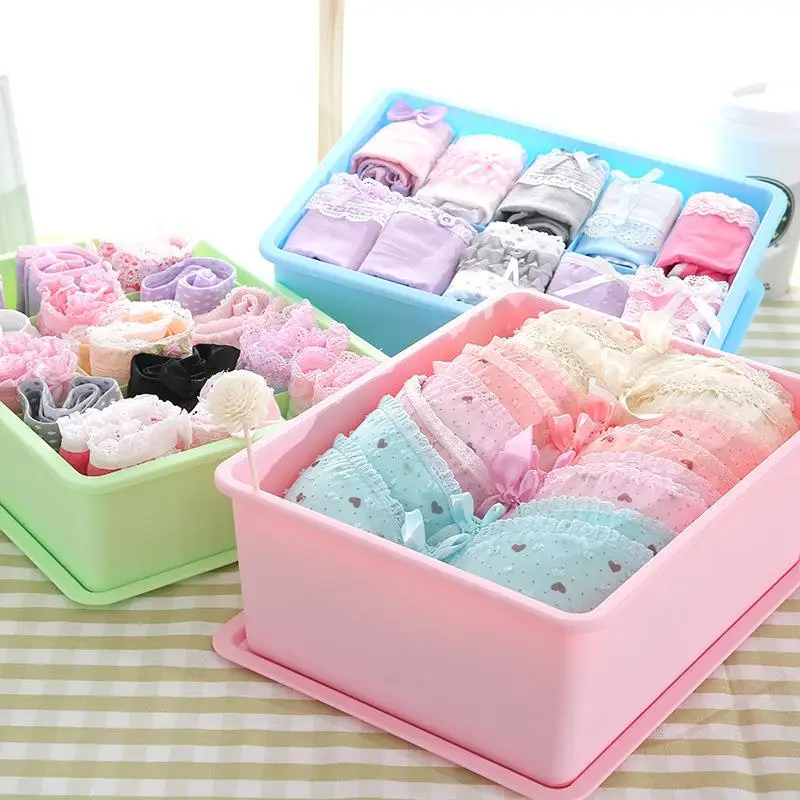 1pc Plastic Storage Bra Boxes Multi-Function Home Bedroom Wardrobe Underwear Pants Debris Finishing | Дом и сад
