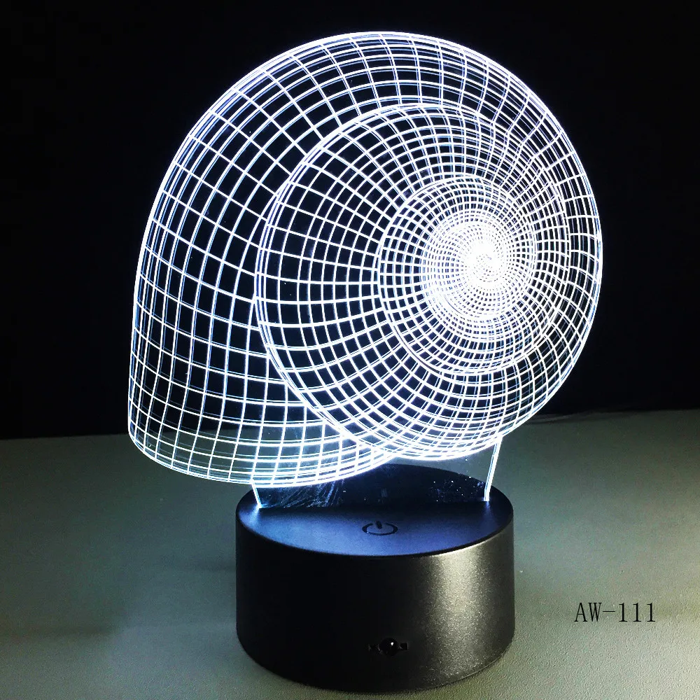 Животное Улитка 3D лампа градиентное освещение LED USB настроение ночник